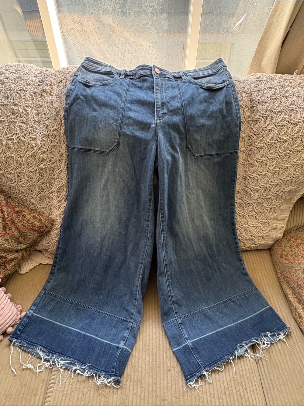 Vintage NY&CO Soho Culotte Distressed Wide Leg Jeans - Plus Size 16